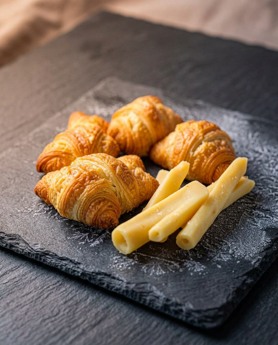 Croissants y palitos de queso Arcángel recién horneados
